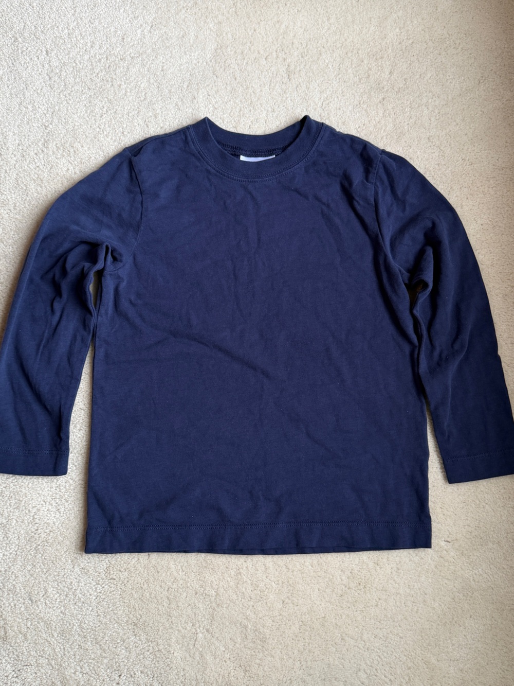 Hanna Andersson Navy Blue Long Sleeve Kids Shirt 100% Cotton Size 5